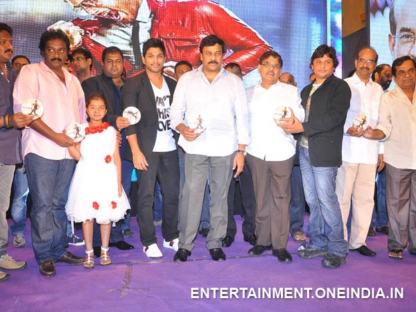 Guests Pose With Race Gurram CDs