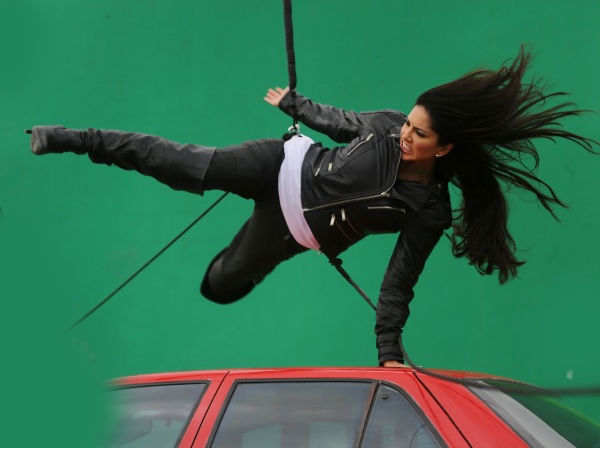 Sunny Leone In An Action Sequence