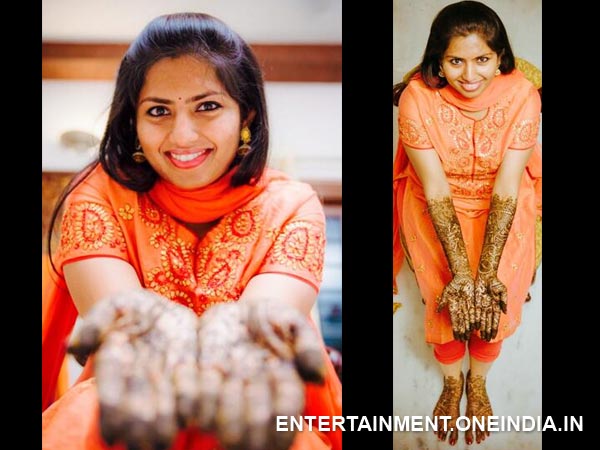 Mehandi On Neeraja Kona's Hands