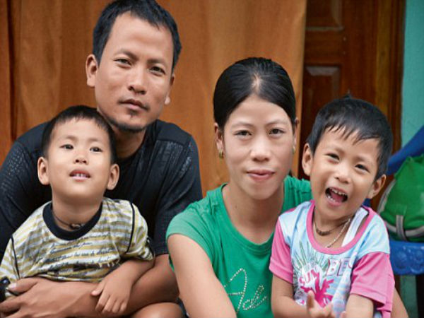 Mary Kom With Her Family Mary Kom With Her Family