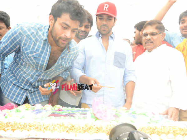 Varun Tej Blows Off Candles At Chiranjeevi's Birthday