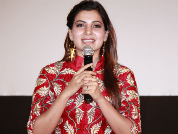 Samantha On Stage At Enakkul Oruvan Music Launch