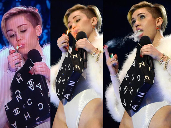 Miley Cyrus Caught Smoking