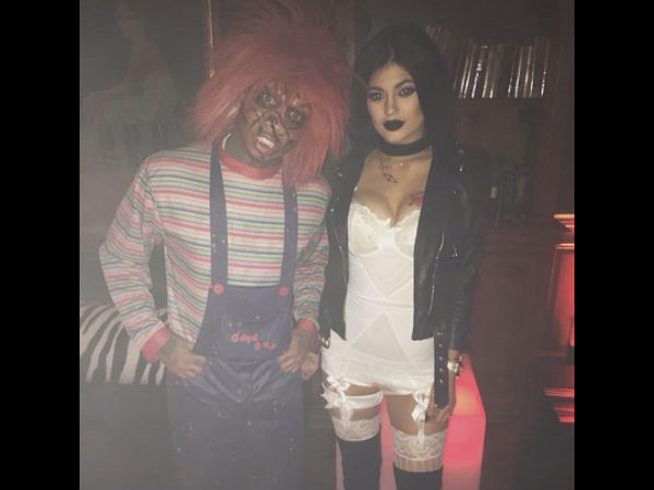 Kylie Jenner Dresses As Tiffany This Halloween With Tyga As Chucky Kylie Jenner Dresses As Tiffany This Halloween With Tyga As Chucky