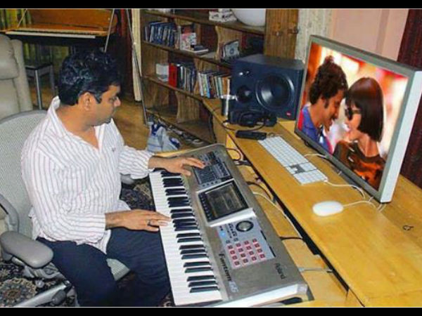 In Pics: A R Rahman Composing Music For I (Manoharudu)
