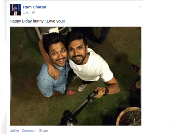 Ram Charan Wishes Allu Arjun