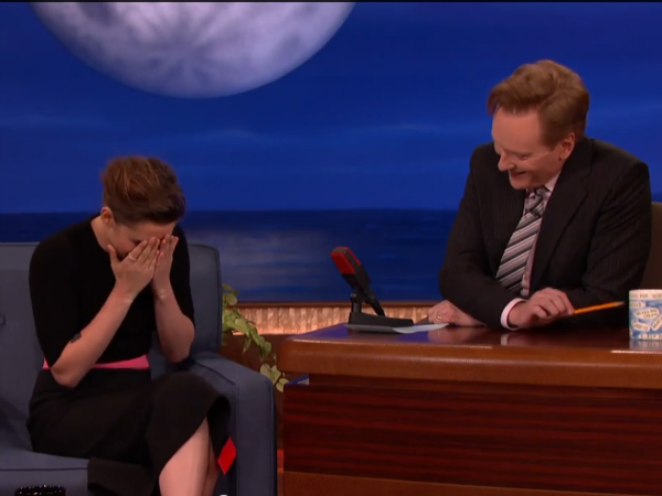 Watch: Kristen Stewart Mocks Justin Bieber At Conan Show Watch: Kristen Stewart Mocks Justin Bieber At Conan Show