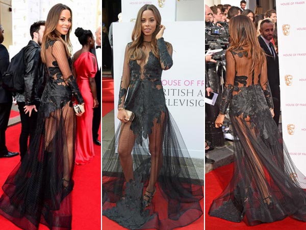 TV BAFTA Awards: Rochelle Humes Flashes Butt In A Sheer Gown TV BAFTA Awards: Rochelle Humes Flashes Butt In A Sheer Gown