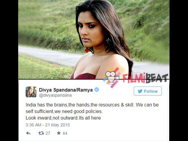 Ramya's Concerned About India! 