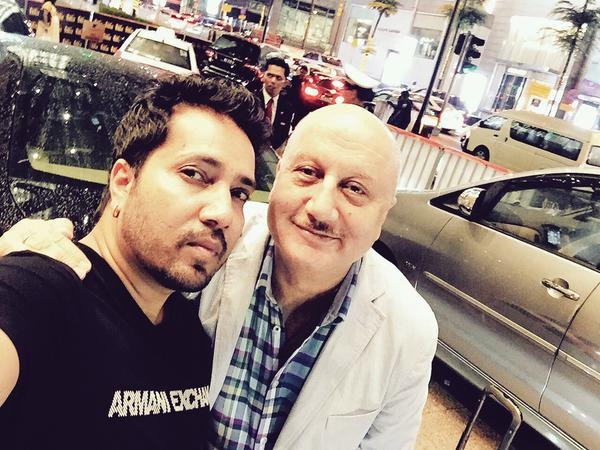 Anupam Kher With Mika
