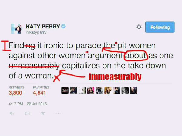 Katy Perry Grammar Tweet