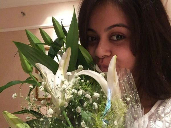 Devoleena Posing With Flowers Devoleena Posing With Flowers