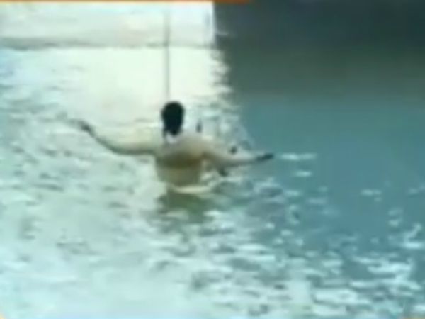 Ranveer Jumps Into Water