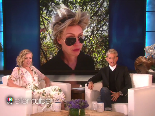 Ellen Shares Hilarious Pics of Wife Portia's Crazy Hair Days Sans Makeup! Ellen Shares Hilarious Pics of Wife Portia's Crazy Hair Days Sans Makeup!