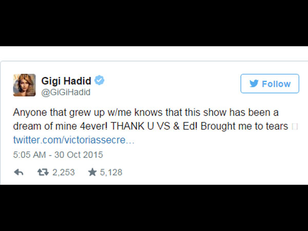 Gigi Hadid On Victoria Secret's Fashion Show!