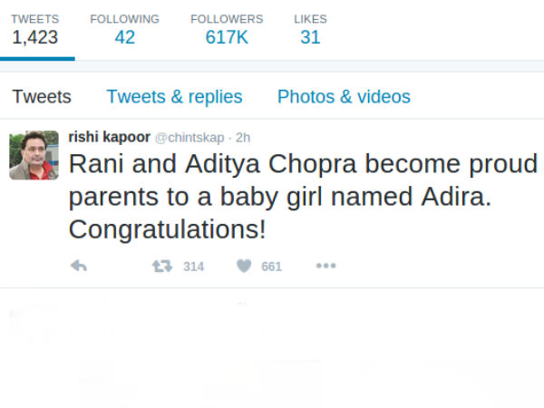 Rishi Kapoor Tweets