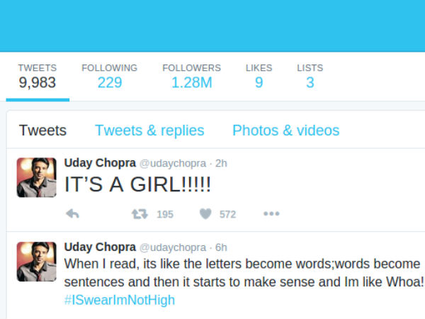 Uday Chopra Tweets
