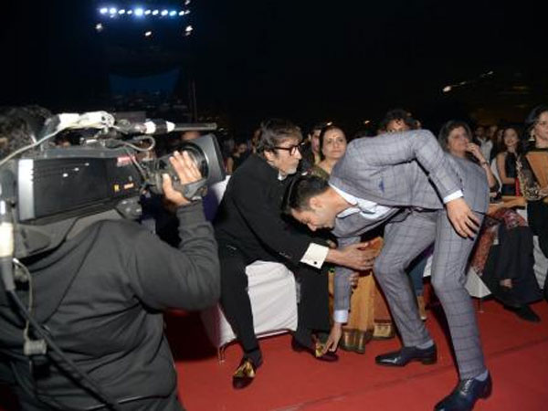 Varun Touches Feet Of Big B