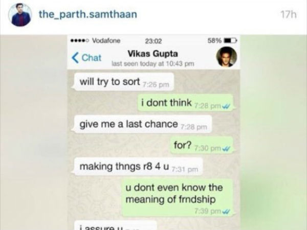 Snapshot Of Fake WatsApp Message On SNS