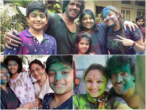 PICS: Mr & Mrs Upendra Celebrates Holi With Family And Friends!