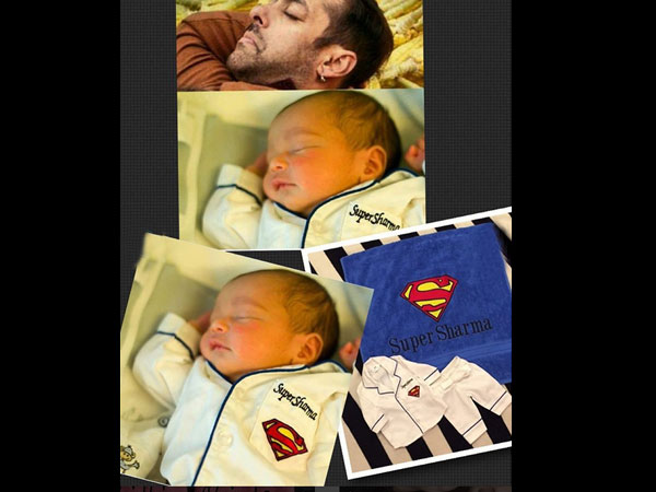 Baby Ahil Salman Khan Superman Babysuit Baby Ahil Salman Khan Superman Babysuit