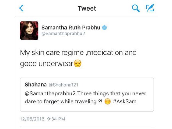 #AskSam Samantha Discusses Inner-wear To Audrey Hepburn, NOT TO MISS!