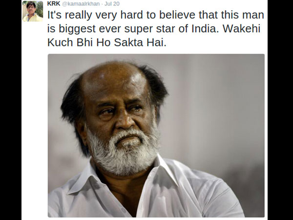 Superstar Rajinikanth Kabali Review Kamaal R Khan KRK