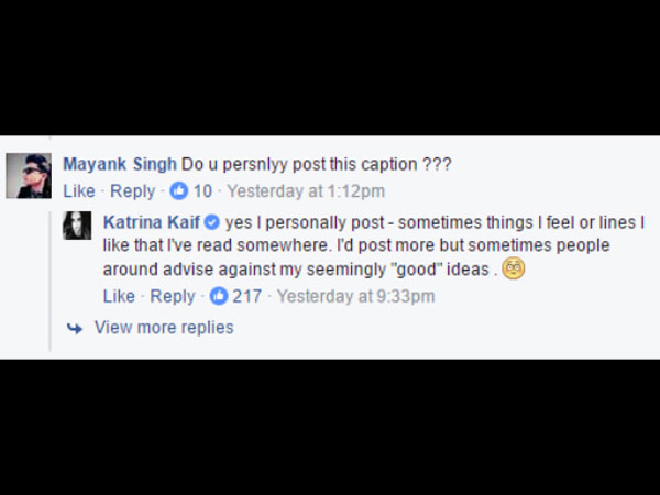 Katrina Kaif Replies To Facebook Comments Katrina Kaif Replies To Facebook Comments