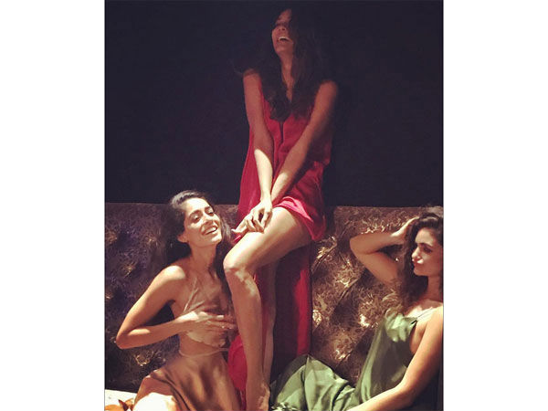 Lisa Haydon Gabriella Demetriades Diva Dhawan Christmas Photoshoot Silk Gown Dresses Hot Legs