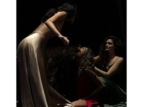 Lisa Haydon Gabriella Demetriades Diva Dhawan Christmas Photoshoot Silk Gown Dresses Hot Legs