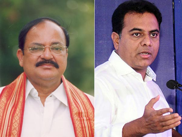 Ministers Venkaiah Naidu & KTR