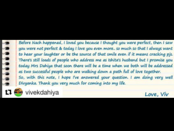 Divyanka Impressed With Vivek’s Sweet Gesture