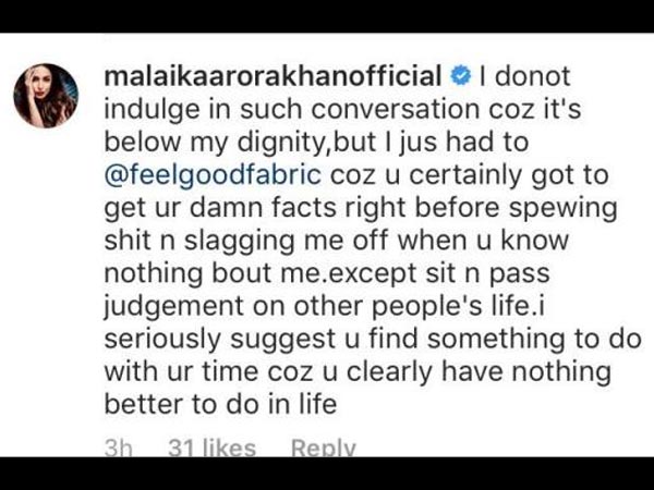 Malaika Lashes Out