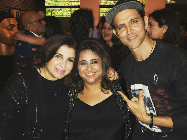 Farah, Hrithik With The Birthday Girl 