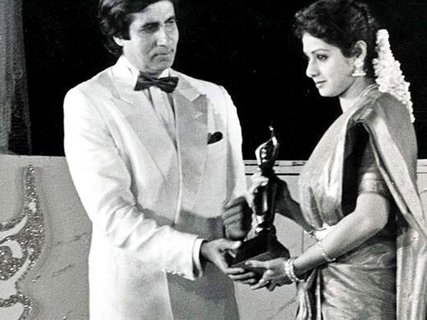 Sridevi Receives Award From Amitabh Bachchan