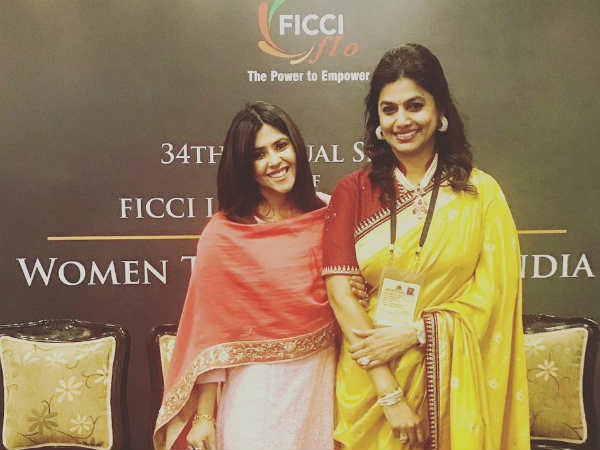 Ekta Kapoor Honoured With FLO Icon Award At FICCI Ekta Kapoor Honoured With FLO Icon Award At FICCI