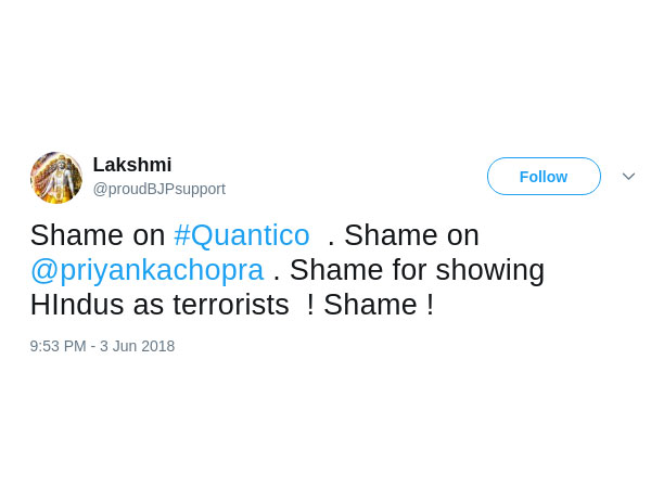 Shame On Priyanka Chopra, Says Twitterati