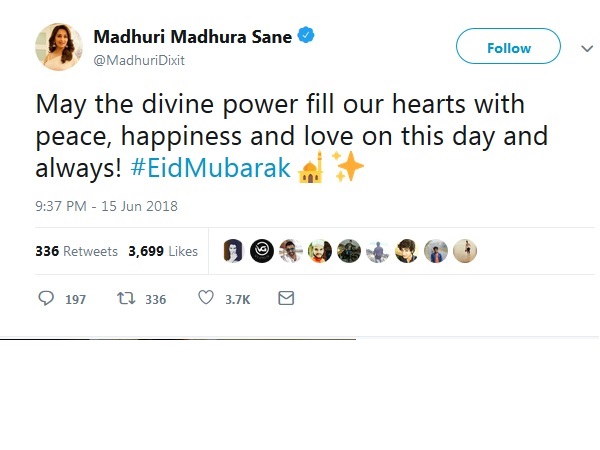 Madhuri Dixit Wishes A Happy Eid
