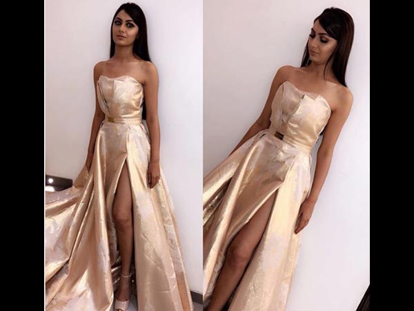 Sriti Shines In A Golden Outfit
