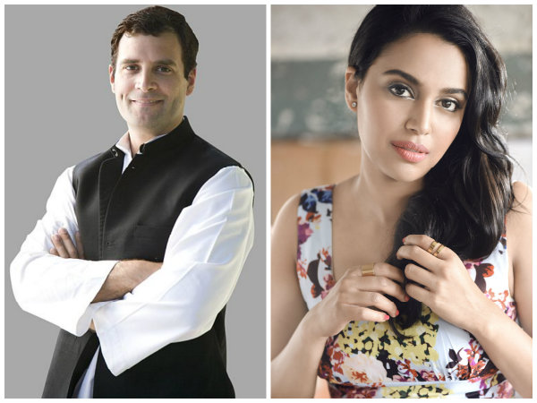 Swara Bhaskar Is Impressed By Rahul Gandhi's Tweet On The #MeToo Movement Swara Bhaskar Is Impressed By Rahul Gandhi's Tweet On The #MeToo Movement