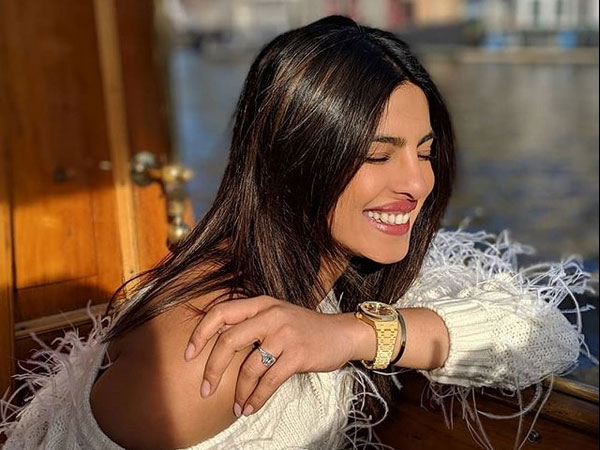 Priyanka Chopra Flaunting The Tiffany & Co Diamond & Engagement Ring