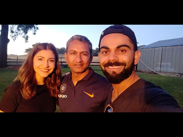 Virat Kohli & Anushka Sharma With Sanjay Bangar