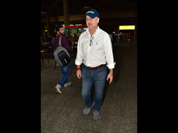 Anupam Kher Snapped At Airport