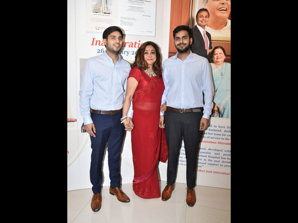 Tina Ambani Poses With Her Sons Anshul And Anmol Tina Ambani Poses With Her Sons Anshul And Anmol
