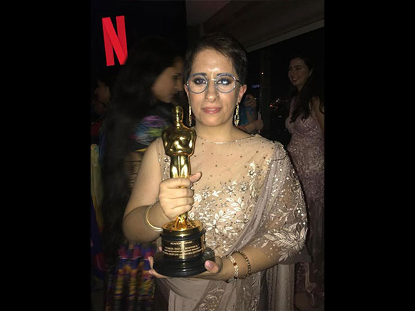 Guneet Poses With The Prestigious Award