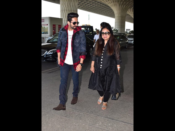 Ayushmann Khurrana Snapped At Airport With His Mum Ayushmann Khurrana Snapped At Airport With His Mum