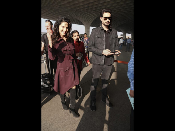 Sunny Leone Travels With Her Hubby Daniel On Valentine's Day