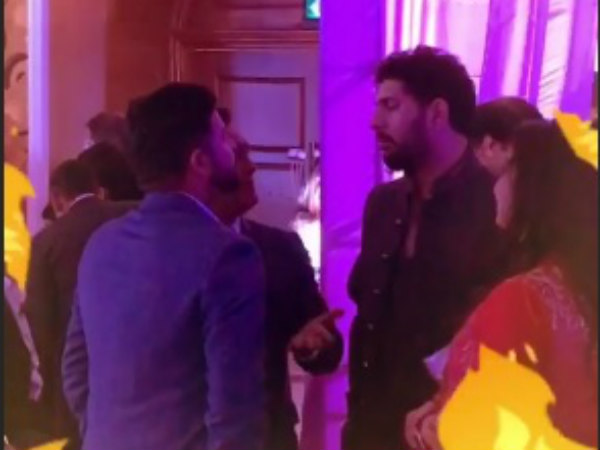 Yuvraj Singh & Suresh Raina At Kapil’s Reception! Yuvraj Singh & Suresh Raina At Kapil’s Reception!