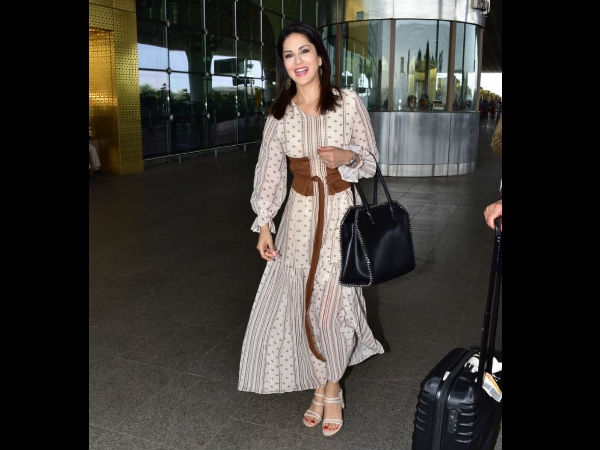 Sunny Leone Goes Boho At The Airport