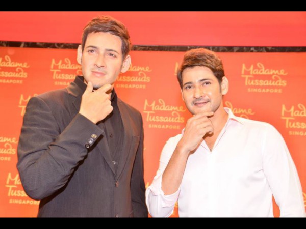 Mahesh Posing With The Wax Statue